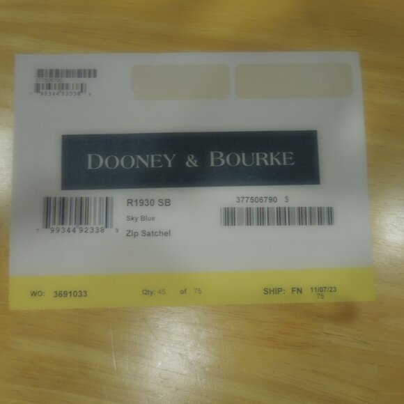 Dooney & Bourke Sky Blue Pebble Grain Zip Satchel - Picture 5 of 6